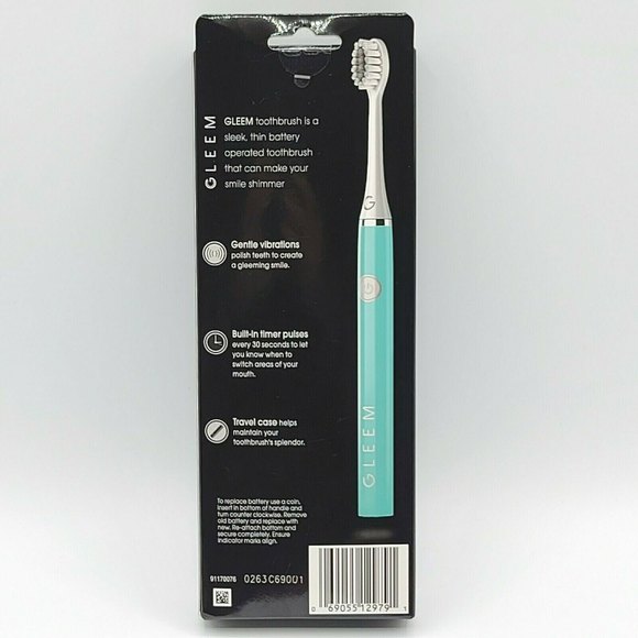 Gleem Bath Gleem Power Toothbrush Battery Travel Case Builtin Timer